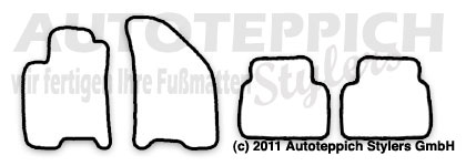 Das Schnittmuster für Fussmatten Chevrolet Daewoo Lacetti_2004-2010