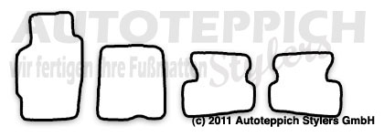 Das Schnittmuster für Fussmatten Ford Probe MK2_1992-1997
